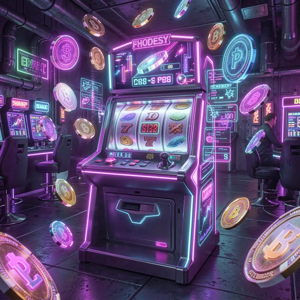 MYVO Slots – Experience high energy slot action designed for Mexico Futuristic slot machine with glowing reels and flying coins representing high energy slot gaming at MYVO casino for players in Mexico